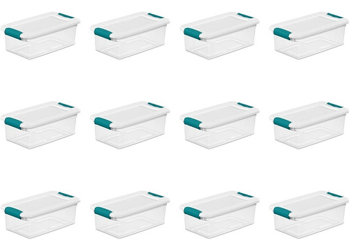 Sterilite Transparente Caja Cierre Tapa 12 Piezas Apilables