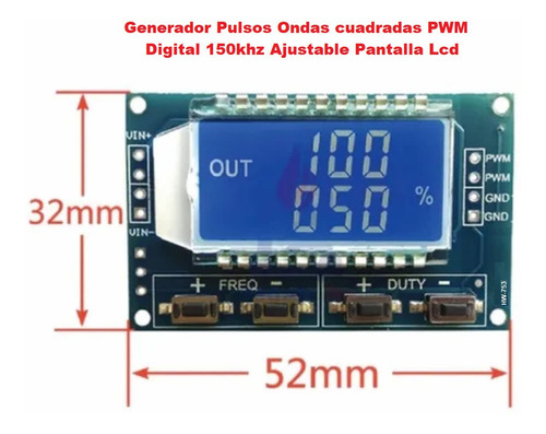 Hw-753 Generador Pulsos Ondas Cuadradas Pwm 150khz Lcd