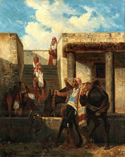 Lienzo Canvas Édouard Pingret Pozo Ciudad México 1850 100x80