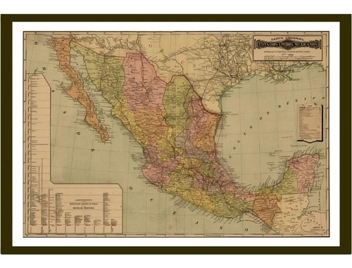 Póster Enmarcado México 1884(60×40 Cm)