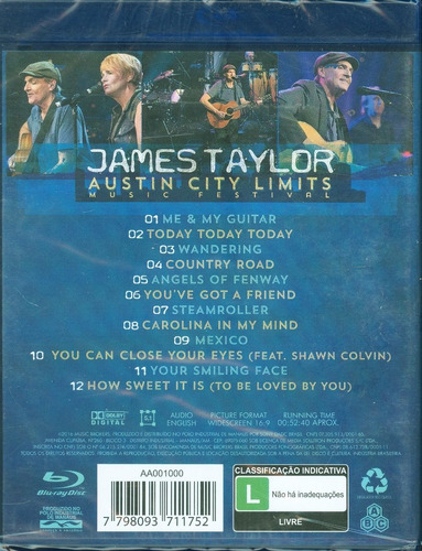 Imagem 2 de 2 de Blu-ray James Taylor - Austin City Limits (original Lacrado)