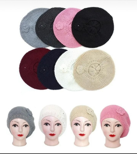 Gorro Boinas Tipo Francesa En Colores Surtidos Para Mujer 