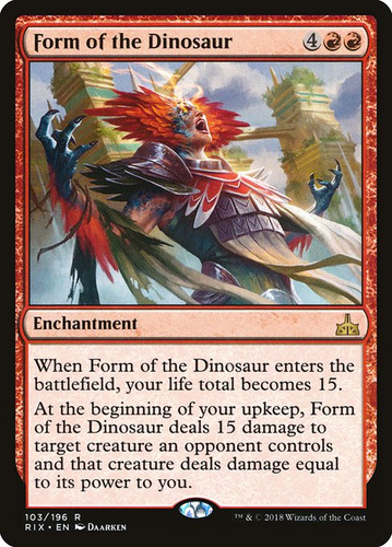 Carta Magic Form Of The Dinosaur X 4 Unidades Playset Mtg