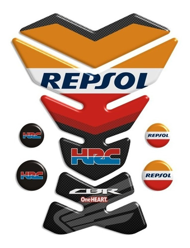 Kit Tank Pad + Bocal + Protetor De Mesa Repsol Cbr 1000rr