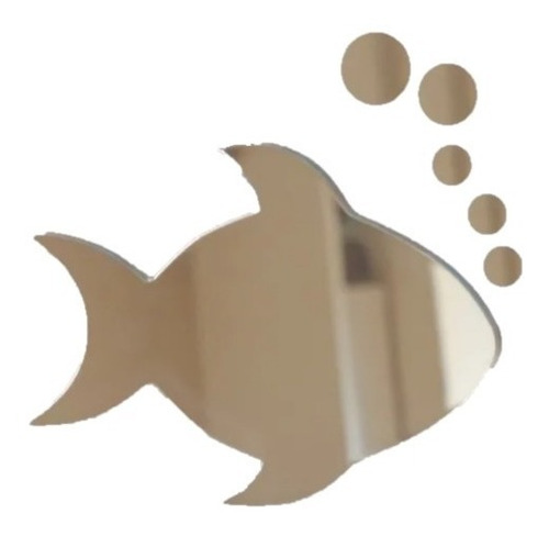 Espelho Decorativo Banheiro Formato Peixe 30cm Com Bolhas