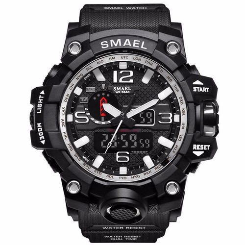 Rel?gio Digital Smael ? Prova D'?gua 1545 Montre Homme Cinza
