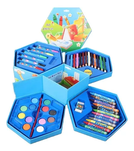 Set Arte Colores Crayones Plumones Acuarelas Estuche 220 Pzs