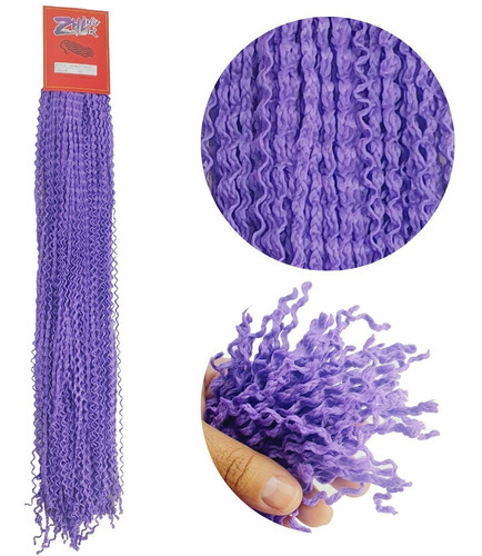 Cabelo Miojo Micro Zizi Sintético Kanekalon Miojinho 80 Gr Cor Roxo