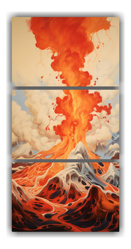 75x150cm Cuadros Abstractos De Erupción Volcánica, Intenso