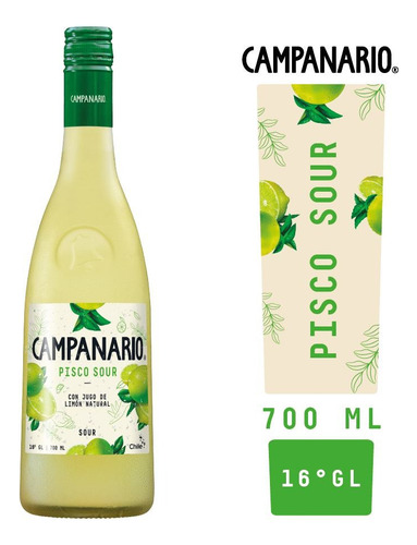 Coquetel Chileno Pisco Sour 700ml Limão Receita Original 16°