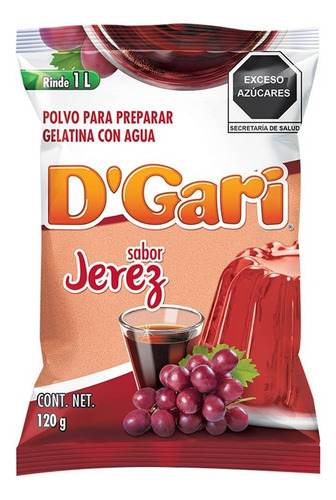 3 Pza Polvo Para Preparar Gelatina D' Gari De Agua Sabor Jer