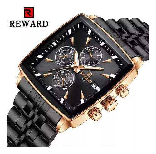 Reloj Cuadrado De Lujo De Acero Inoxidable Con Cronógrafo Re