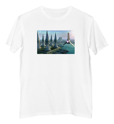 Remera Niño Ciudad Y Edificios Lago Y Nave M3