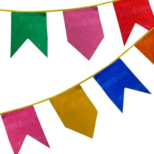 Bandeirão Festa Junina De Plástico 10m Com Cordão Decoração