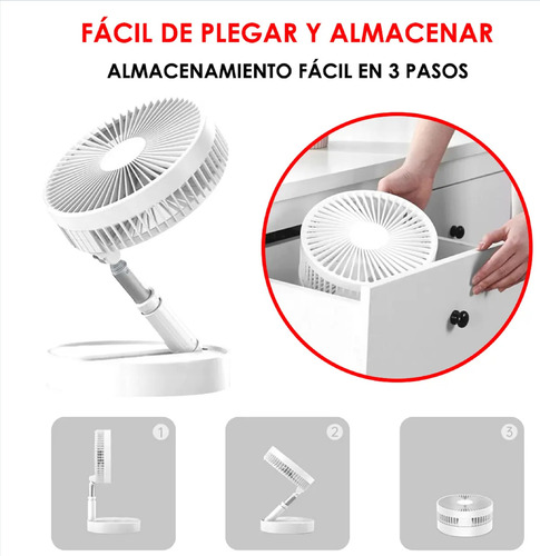 Ventilador Telescópico Extensible Y Recargable Usb