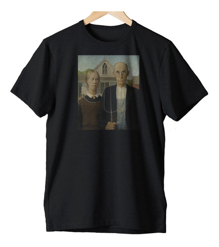 Imagem 1 de 2 de Camiseta Algodão American Gothic Grant Wood Arte Aesthetic