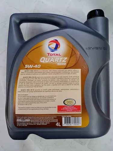 Aceite Total Quartz 9000 5w40 X 4 Litros 100 % Sintético