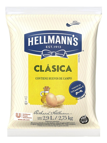 Mayonesa Hellmann's Clasica sin TACC 2.75 kg