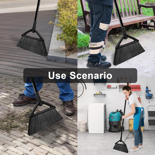 Escoba Resistente De 4 Piezas, Escoba Angular De Nte Con Pos