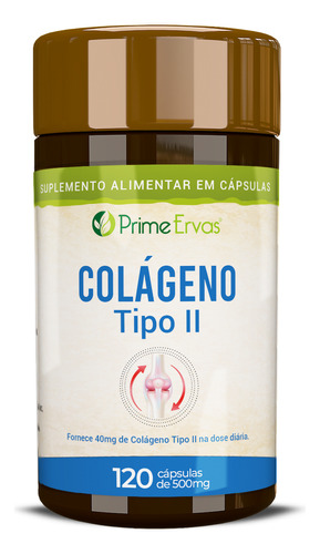 Colágeno Tipo 2 Tipo Il 120 Cápsulas Prime Ervas Sabor Sem sabor