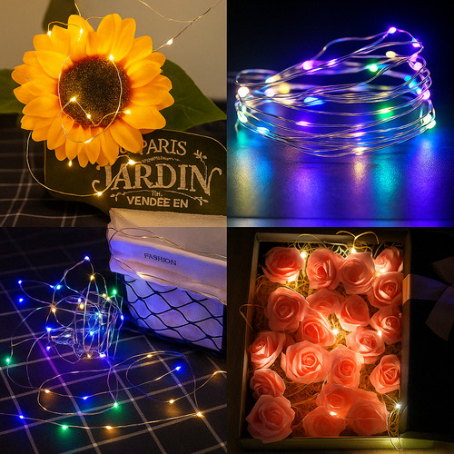 Luz Guirnalda Led Alambre De Cobre 1m X10und Intermitente Frio 1m