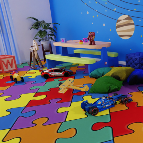 Piso Vinilico Em Manta Ambiente Infantil Unix 30m² 2,5mm