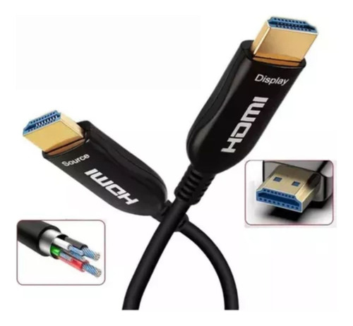 Cabo Hdmi X Hdmi Fibra Optica 2.0 4k (60 Metros)