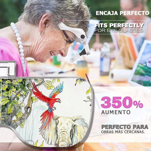 . Lentes Lupa Luz Led Genérica For Microblading, Pestañas.