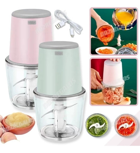 Mini Picadora Multiprocesadora Choper Cocina Portátil Vidrio