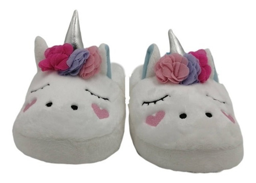 Pantuflas De Animalito Unicornio Peluche Suaves  