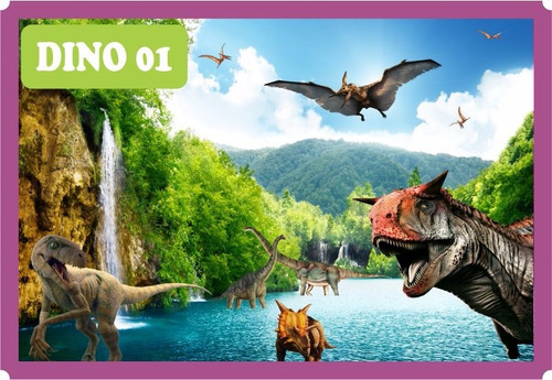 1 Banner L0na Fosca Festa 1,00x1,50 Dinossauro T-rex Mod. 01