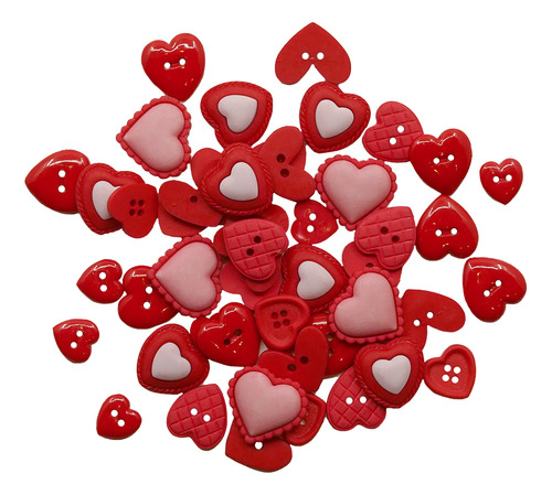 50 Botones Románticos Para Manualidades En Varios Colores