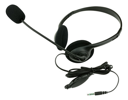 Auriculares Maxell Con Micrófono Boom Ajustable Y Adaptador Color Negro