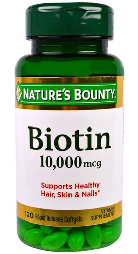 Biotina 10000mcg Nature's Bounty X 120 Cápsulas Blandas Eeuu