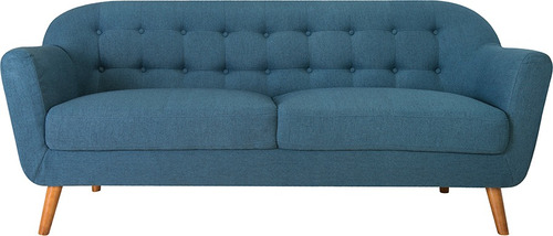 Imagen 1 de 6 de Sillones Sillon Tela Sofa 3 Cuerpos Azul Living Divino