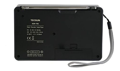 Imagen 4 de 7 de Tecsun Icr 110 4 En 1 Am Fm Radio + Mp3 + Graba