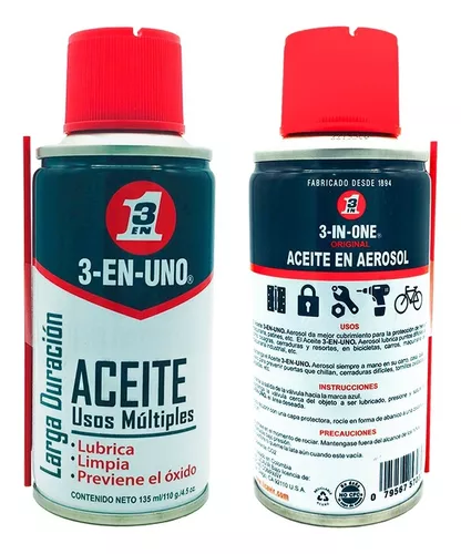 Aceite 3 En 1 Aerosol Multiusos Lubricante Antioxido 135 Ml