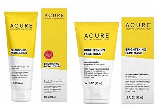 Acure Brillantemente Iluminador Exfoliante Facial Y Mascaril