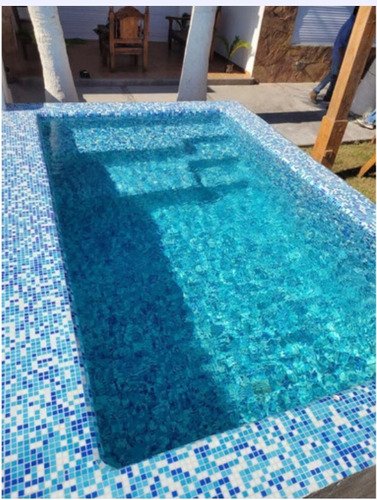 Mosaico Veneciano Azul Y Blanco Malibú Alberca Vetrovenezia 