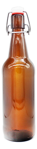 6 Botellas De Vidrio Ambar + Tapón Mecánico 500ml