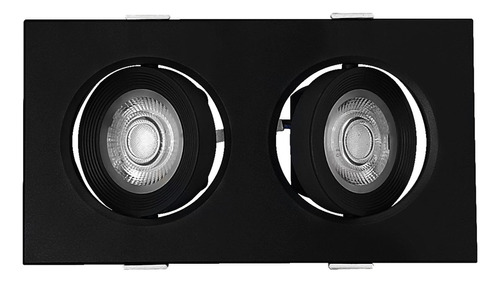 Spot Led Embutir Duplo Preto 2x5w 10w Bivolt Branco Frio 110V/220V