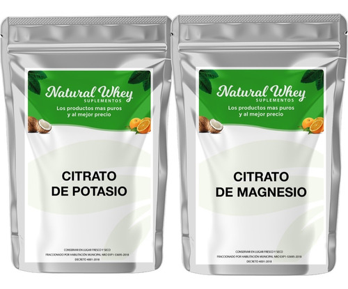 Citrato De Potasio    1 Kilo +  Citrato De Magnesio 1 Kg