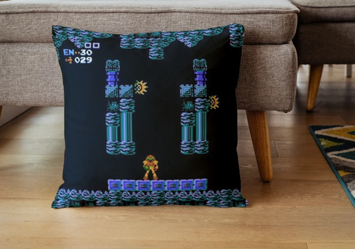 Cojin Decorativo Metroid Portada Retro Clasico Nintendo Color Metroid 01