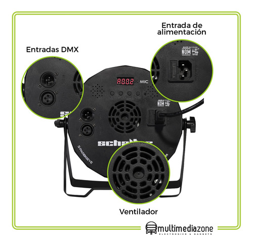 Par 64 1x30w + 9x9w = 130w Hyper Led Dmx Rgb Combo 12 Piezas