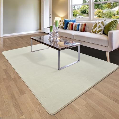 Alfombra Suave Blanca Crema 10 X 15 Cm Lavable Interior