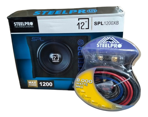 Woofer Amplificado 12  Steelpro 1200 + Kit De Instalación 