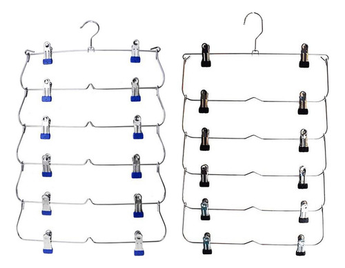 2 Piezas Percha Plegable Con Clips Organizador De Armario