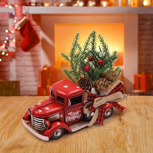 Decoracion De Camion Rojo De Navidad Decoracion De Navidad V