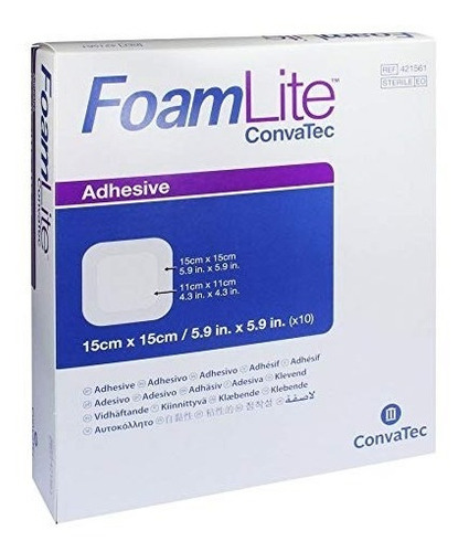 Aposito Foam Lite 15x15 C/10pzas Convatec Ref. 421561
