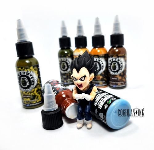 Imagen 3 de 10 de Tinta Tattoo Extreme Set Camouflage X 7oz Tatuajes Tatuar